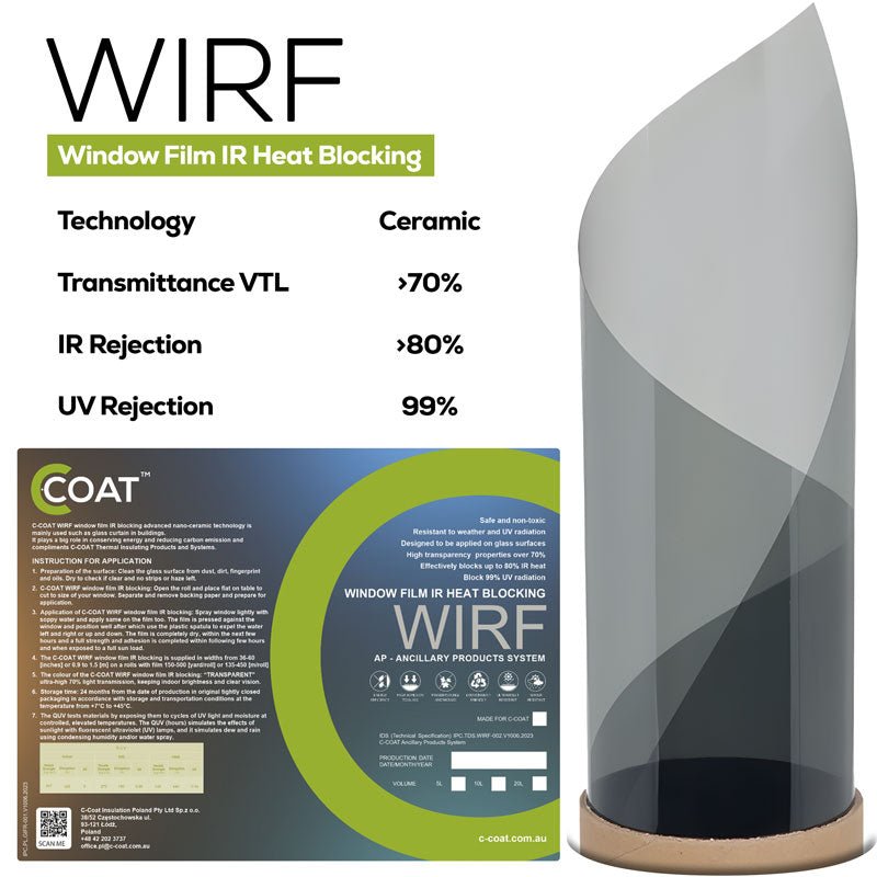 C - COAT WIRF – Widow Film IR Heat Blocking - AKA Acoustics Pty Ltd