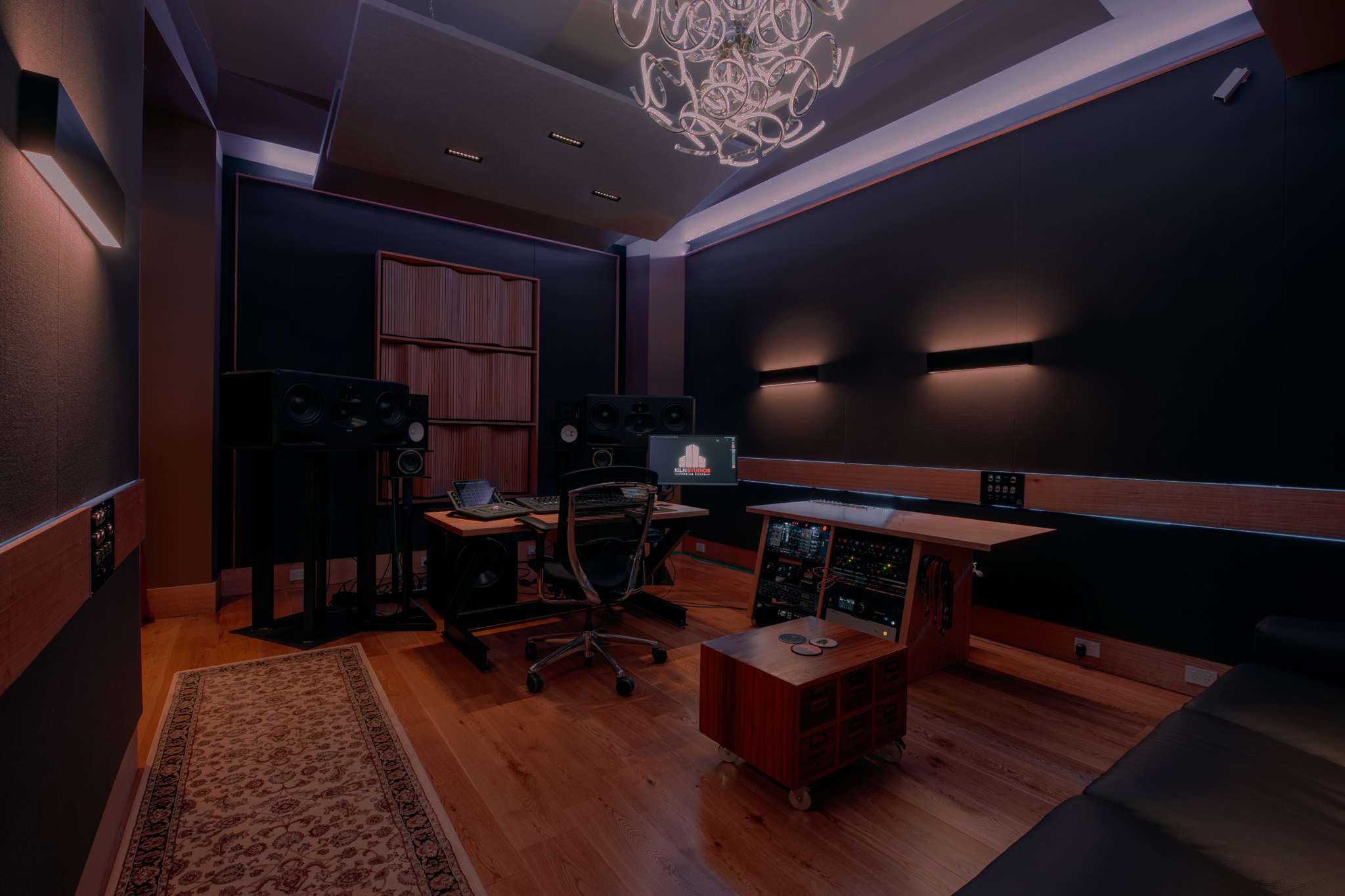 Modern recording studio interior